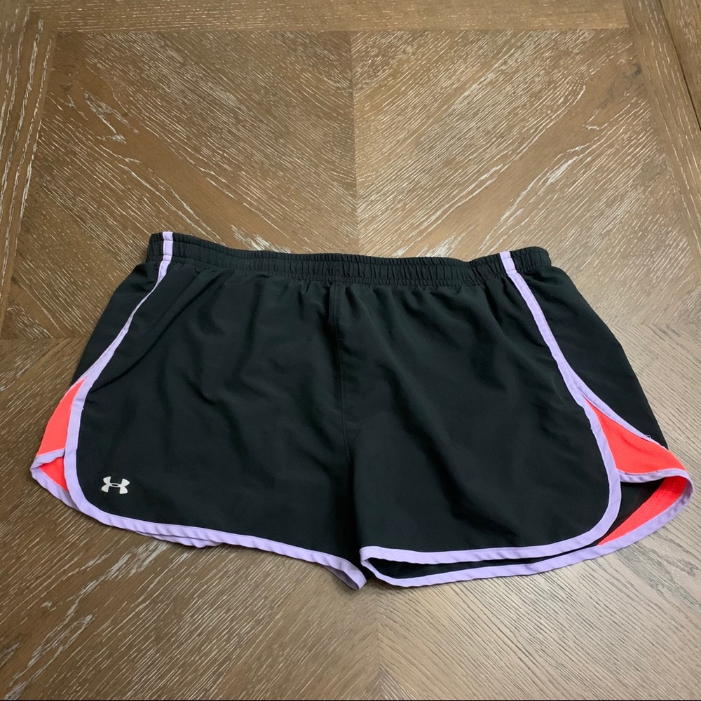 Under Armour black/purple/neon pink athletic short Size XL